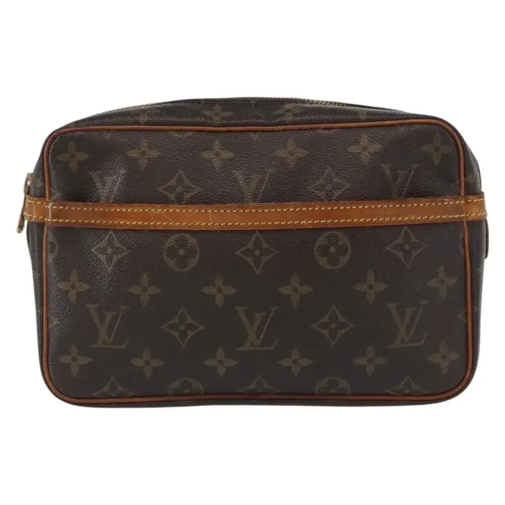 Louis Vuitton Monogram Compiegne 23 Clutch Bag Brown